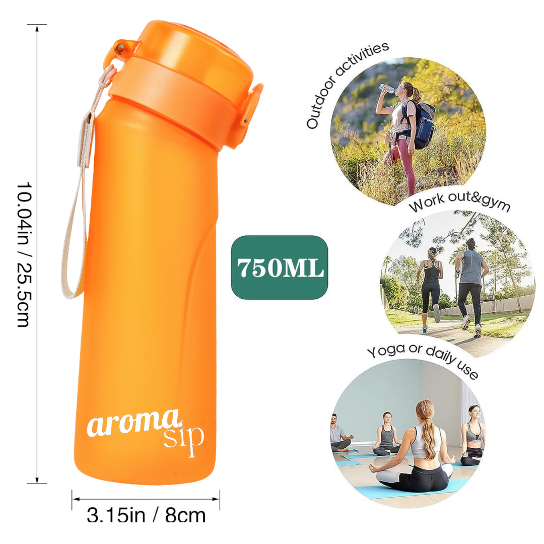 Water Bottle With Flavour Pods Pack,650ml Sports Water Bottle Set